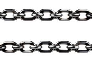 horizontal straight chain isolated on transparent background ,metallic silver chain cut out isolated ,generative ai png