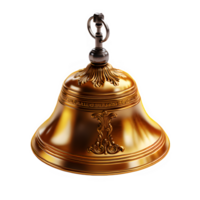 golden bell isolated on transparent background ,bell isolated cut out png ,generative ai