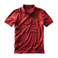 red shirt collar mockup isolated on transparent background,polo shirt mockup ,generative ai png