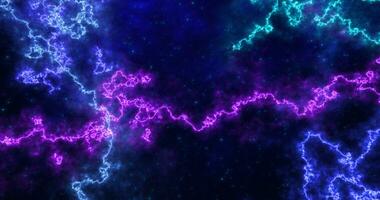 Abstract futuristic background with blue and purple multi-colored energy magic lines and waves of cosmic patterns photo