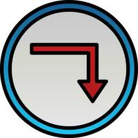 Turn Down Vector Icon Design