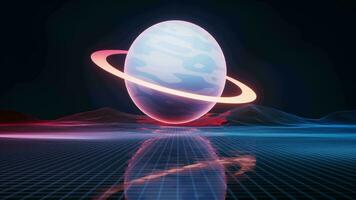 Planet and outer space background, 3d rendering. video