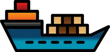 Cargo Ship Vector Icon Design