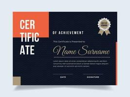 Luxury certificate of achievement template with icon badge. Modern certificate vector. Perfect for employee awards. vector