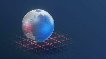 Loop rotation of the earth, information technology concept, 3d rendering. video