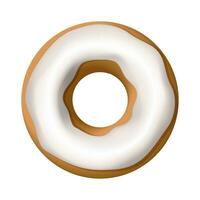 Donut with white icing in honor of July 4th Independence Day. Volumetric 3D donut. vector