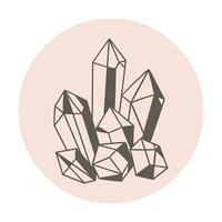 Magic crystal crystals or other minerals icon for highlights. Blog design in social networks, mystical and mental health vector