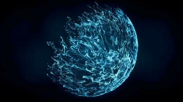 Wave particles with the shape of sphere, 3d rendering. video
