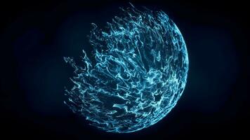 Wave particles with the shape of sphere, 3d rendering. video