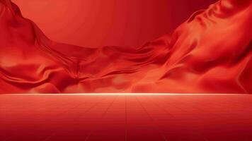 Flowing red cloth background, 3d rendering. video