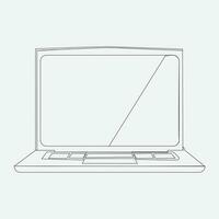 Drawing of a modern laptop in continuous lines vector