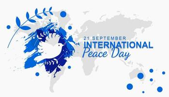 Vector illustration of international day of peace. World Peace Day is celebrated on September 21