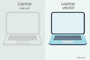 set of laptop vector