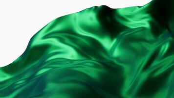 Flowing green cloth background, 3d rendering. video