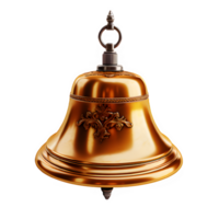 golden bell isolated on transparent background ,bell isolated cut out png ,generative ai