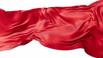 Flowing red wave cloth background with alpha channel, 3d rendering. video