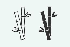 Bamboo icon vector. Linear style sign for mobile concept and web design vector
