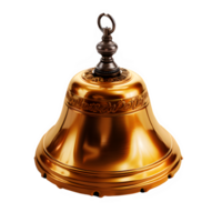 golden bell isolated on transparent background ,bell isolated cut out png ,generative ai