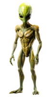 green alien isolated on transparent background ,generative ai png
