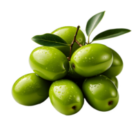 olive fruit isolated on transparent background ,olives isolated cut out ,generative ai png