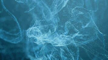 Flowing particles with smoke shape, 3d rendering. video