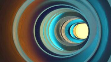 Colorful glowing tunnel, multicolor hole, 3d rendering. video