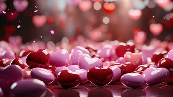 Beautiful love background of hearts for the holiday of all lovers, Valentine's Day photo