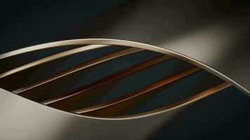 Metallic curve geometry background, 3d rendering. video