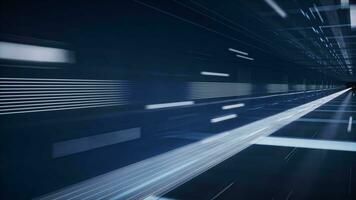 Pass through digital cyberspace, sci-fi concept tunnel, 3d rendering. video