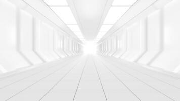 blanc science fiction tunnel, 3d le rendu. video
