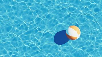 Loop animation of beach ball with wave water, 3d rendering. video