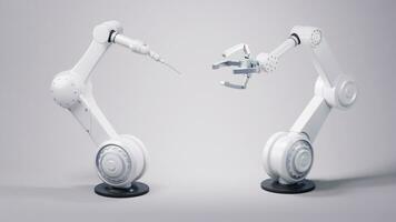 Mechanical arm with white background, 3d rendering. video