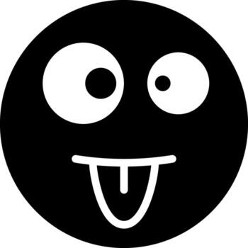 solid icon for crazy vector