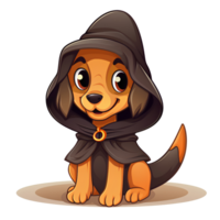 dog halloween witch hat ai generate png