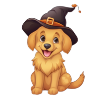 dog halloween witch hat ai generate png