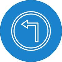 Left Turn Vector Icon Design