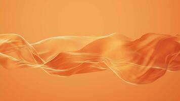 Flowing orange cloth background, 3d rendering. video