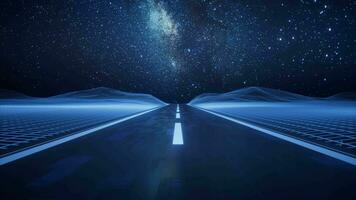 Highway road with digital space background, 3d rendering. video