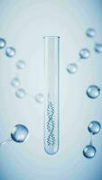 Test tube with blue background, 3d rendering. video