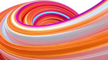 Colorful round geometry, gradient curve background, 3d rendering. video