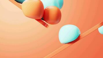 Soft ball and abstract geometric background, 3d rendering. video