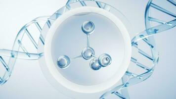 Molecules with blue background, 3d rendering. video