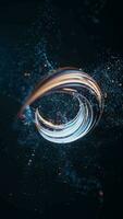 Flowing curve and particles background, 3d rendering. video