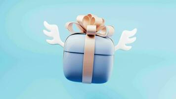 Loop animation of gift box with cartoon style, 3d rendering. video