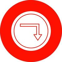 Turn Down Vector Icon Design