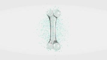 Recovery of the bone isolated on white background, 3d rendering. video