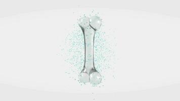 Recovery of the bone isolated on white background, 3d rendering. video