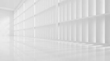 Go forward in the white empty room, 3d rendering. video