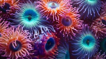 anemone actinia texture underwater reef sea coral AI Generated photo