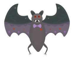 Spooky bat vampire, cute and scary item for Halloween, color illustration vector